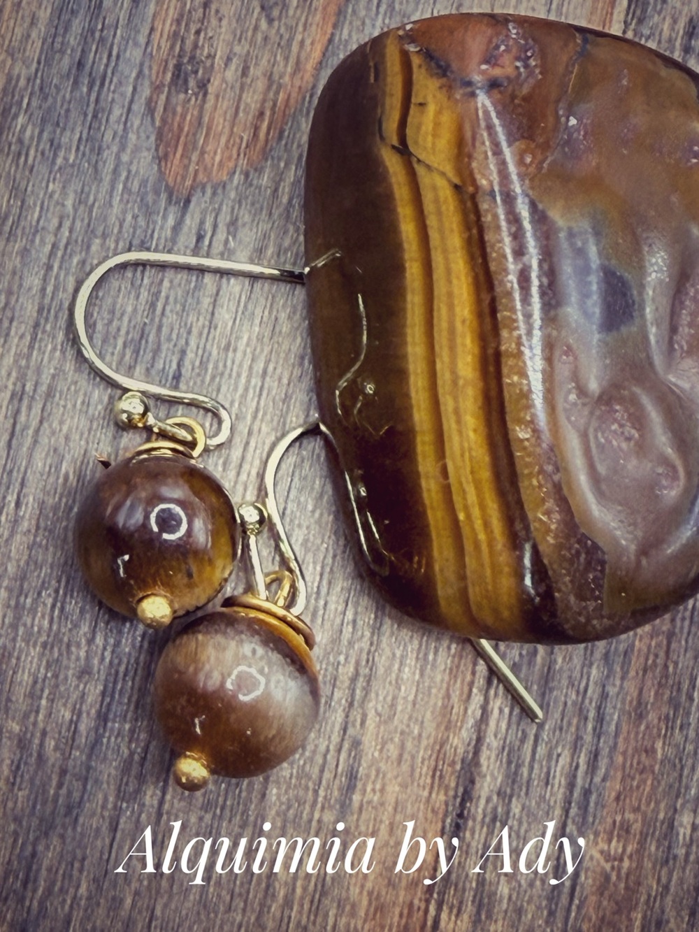 Alquimia Brown Tiger's Eye Drop Earrings